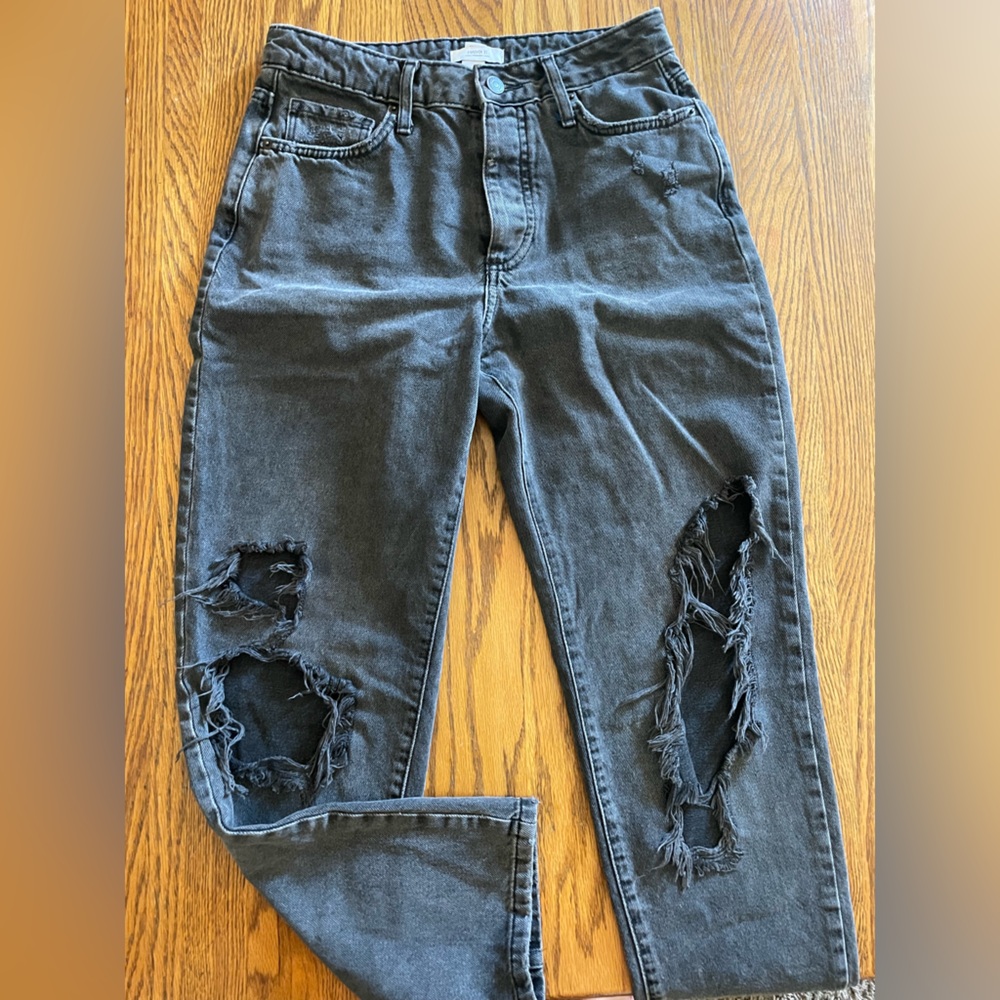 Forever 21 Charcoal Ripped Jeans
